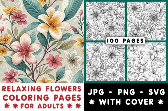 Download Adults Relaxing Flowers Coloring Pages - Flowers Collection