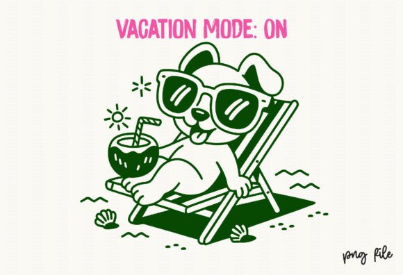 Download Cute Dog Vacation Mode Graphic Tee Png - Graphic Collection