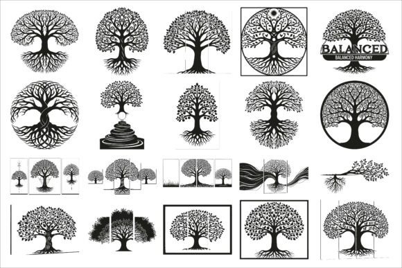Download Abstract Tree of Life Roots Silhouette - Abstract Collection
