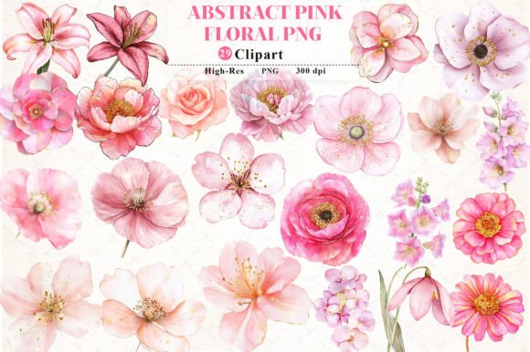 Download Abstract Pink Flower Clipart - Abstract Collection