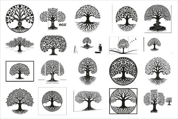 Download Abstract Tree of Life Roots Silhouette - Abstract Collection