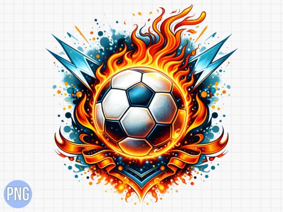Download Fire Soccer Ball Lightning Graphic PNG - Graphic Collection