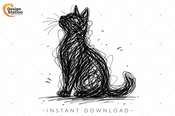 Download Abstract Cat Minimal Line Art PNG - Abstract Collection