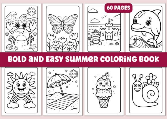 Download Bold and Easy Summer Coloring Book - Summer coloring Collection
