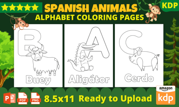 Download Spanish Animals Alphabet Coloring Pages (spanish) - Alphabet coloring pages Collection
