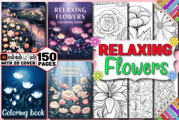 Download Relaxing Flowers Coloring Book for Adult - Flowers Collection