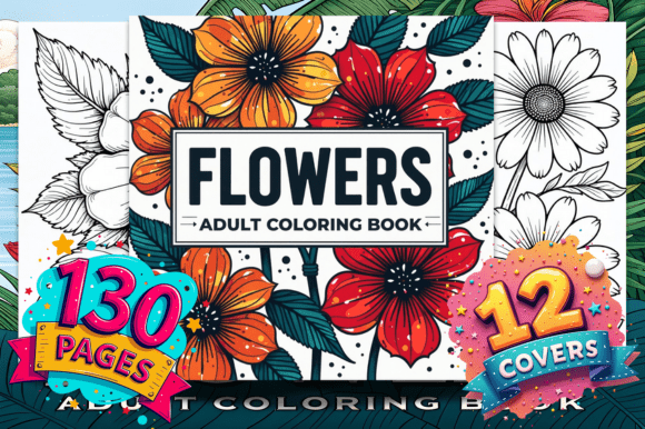 Download Flowers Adult Coloring Book - Flowers Collection