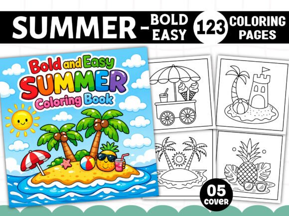 Download Bold and Easy Summer Coloring Pages Kids - Summer coloring Collection