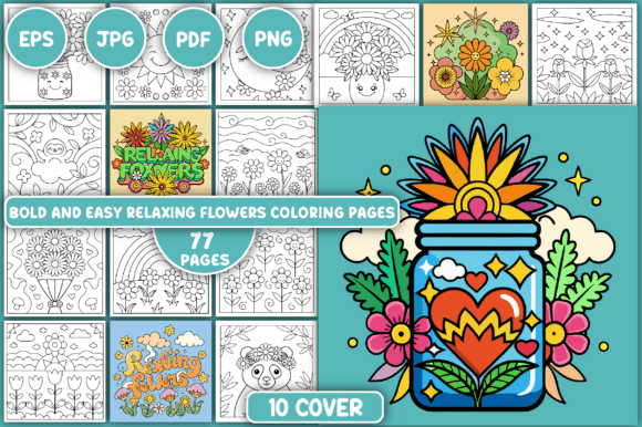 Download Relaxing Flowers Coloring Pages - Flowers Collection