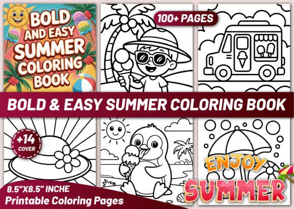 Download Bold and Easy Summer Coloring Book - Summer coloring Collection