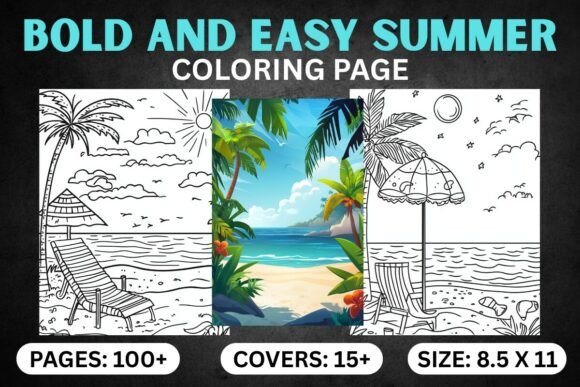 Download Bold and Easy Summer Coloring Book Pages - Summer coloring Collection