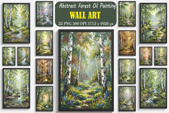 Download Abstract Forest Oil Painting Wall Arts - Abstract Collection