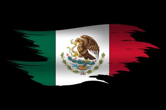Download Abstract Brush Art Mexico Flag Design Ve - Abstract Collection