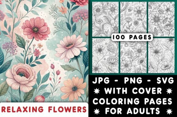 Download Adults Relaxing Flowers Coloring Pages - Flowers Collection