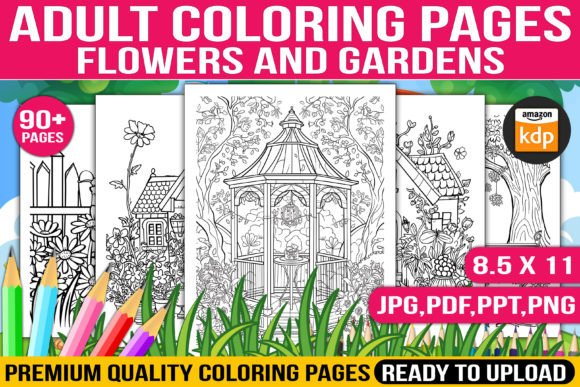 Download Adult Coloring Pages Flowers and Gardens - Flowers Collection