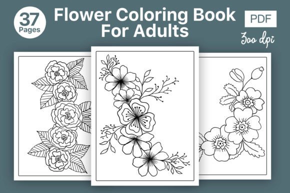 Download Flowers Coloring Low Content Book - Flowers Collection