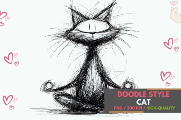 Download Abstract Meditation Figure Line Cat PNG - Abstract Collection