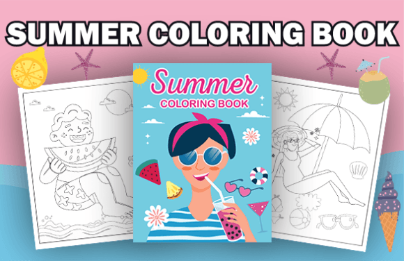 Download Summer Coloring Pages with Book Cover - Summer coloring Collection