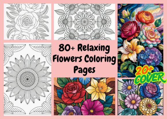 Download 80+ Relaxing Flowers Coloring Pages- KDP - Flowers Collection